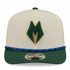 New Era Milwaukee Bucks 2025/26 City Edition 9SEVENTY Adjustable Hat Cream/Hunter Green