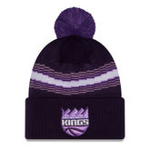 New Era Sacramento Kings 2025/26 City Edition Cuffed Knit Hat with Pom Purple