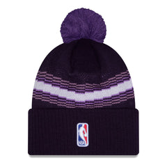 New Era Sacramento Kings 2025/26 City Edition Cuffed Knit Hat with Pom Purple