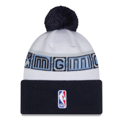 New Era Memphis Grizzlies 2025/26 City Edition Cuffed Knit Hat with Pom Navy/White