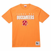 Tampa Bay Buccaneers Throw It Back Premium Vintage Logo T-Shirt - Orange - Mitchell & Ness