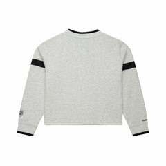 Tampa Bay Buccaneers Women's Cropped V-Neck Sweatshirt - Gray - Mitchell & Ness
