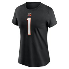 Ja'Marr Chase Cincinnati Bengals Women's Player Name & Number T-Shirt - Black - Nike