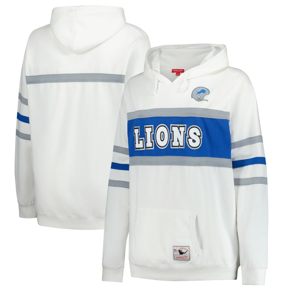 Detroit Lions Women's Plus Size Head Coach Throwback Pullover Hoodie - White - Mitchell & Ness