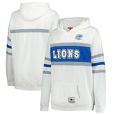 Detroit Lions Women's Plus Size Head Coach Throwback Pullover Hoodie - White - Mitchell & Ness