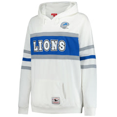 Detroit Lions Women's Plus Size Head Coach Throwback Pullover Hoodie - White - Mitchell & Ness