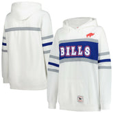 Buffalo Bills Women's Plus Size Head Coach Throwback Pullover Hoodie - White - Mitchell & Ness
