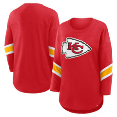 Kansas City Chiefs Women's Plus Size Redzone 3/4-Sleeve Scoop Neck T-Shirt - Red - Fanatics