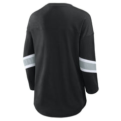 Las Vegas Raiders Women's Plus Size Redzone 3/4-Sleeve Scoop Neck T-Shirt - Black - Fanatics