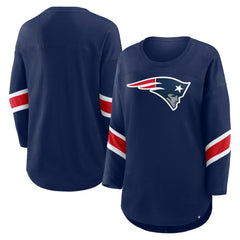New England Patriots Women's Plus Size Redzone 3/4-Sleeve Scoop Neck T-Shirt - Navy - Fanatics