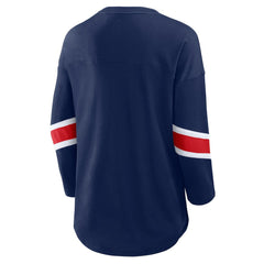 New England Patriots Women's Plus Size Redzone 3/4-Sleeve Scoop Neck T-Shirt - Navy - Fanatics