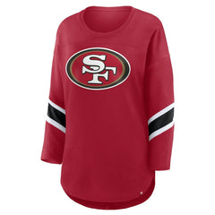 San Francisco 49ers Women's Plus Size Redzone 3/4-Sleeve Scoop Neck T-Shirt - Scarlet - Fanatics
