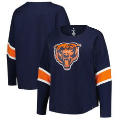 Chicago Bears Women's Plus Size Redzone 3/4-Sleeve Scoop Neck T-Shirt - Navy - Fanatics