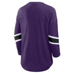 Baltimore Ravens Women's Plus Size Redzone 3/4-Sleeve Scoop Neck T-Shirt - Purple - Fanatics