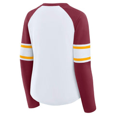 Washington Commanders Women's Plus Size Redzone Lace Up Long Sleeve T-Shirt - White - Fanatics