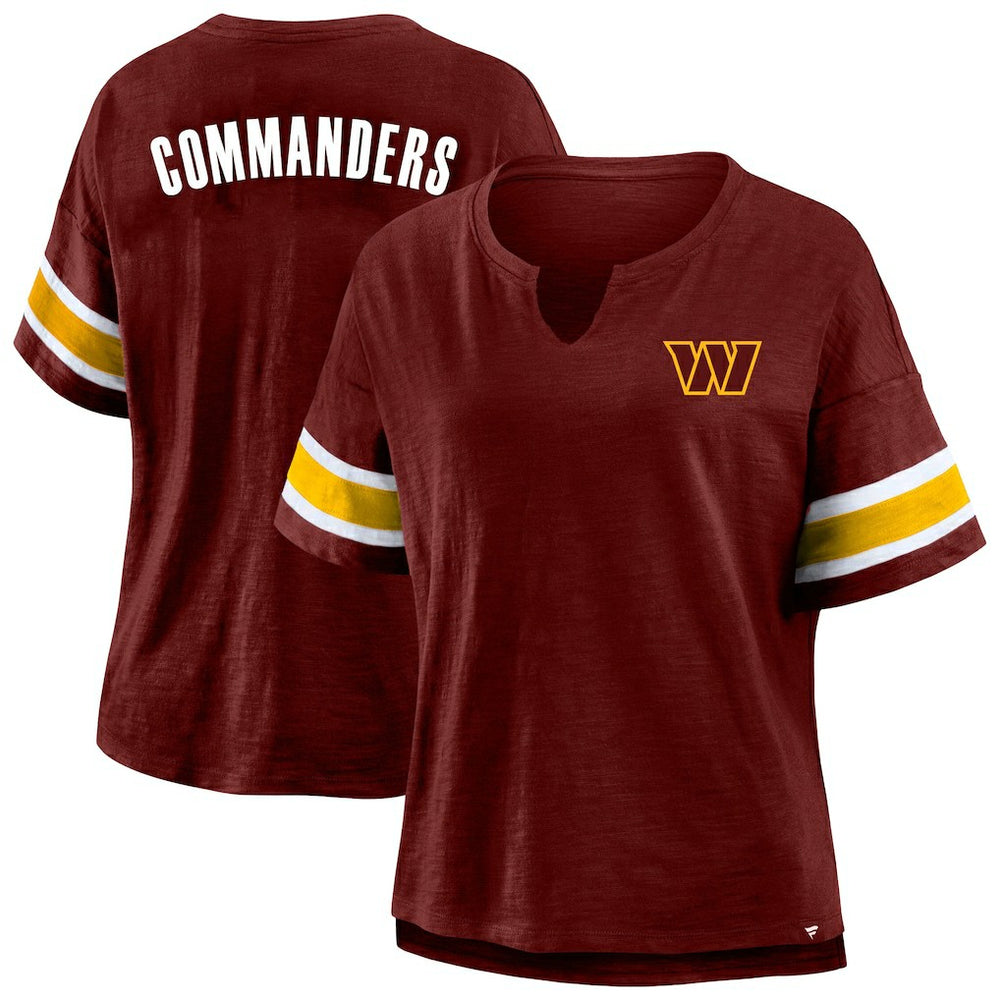 Washington Commanders Women's Plus Size Redzone Notch Neck T-Shirt - Burgundy - Fanatics