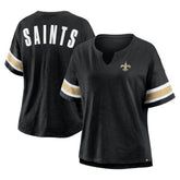 New Orleans Saints Women's Plus Size Redzone Notch Neck T-Shirt - Black - Fanatics