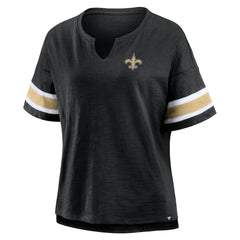 New Orleans Saints Women's Plus Size Redzone Notch Neck T-Shirt - Black - Fanatics