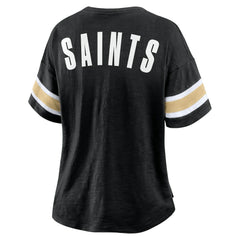 New Orleans Saints Women's Plus Size Redzone Notch Neck T-Shirt - Black - Fanatics