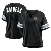 Las Vegas Raiders Women's Plus Size Redzone Notch Neck T-Shirt - Black - Fanatics