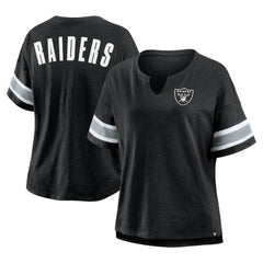 Las Vegas Raiders Women's Plus Size Redzone Notch Neck T-Shirt - Black - Fanatics