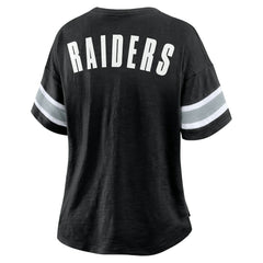 Las Vegas Raiders Women's Plus Size Redzone Notch Neck T-Shirt - Black - Fanatics