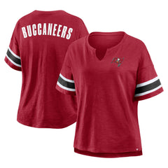 Tampa Bay Buccaneers Women's Plus Size Redzone Notch Neck T-Shirt - Red - Fanatics