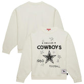 Dallas Cowboys Women's Plus Size Shooting Star Sweatshirt - Cream - Mitchell & Ness
