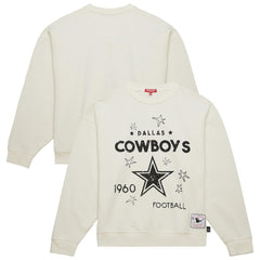 Dallas Cowboys Women's Plus Size Shooting Star Sweatshirt - Cream - Mitchell & Ness