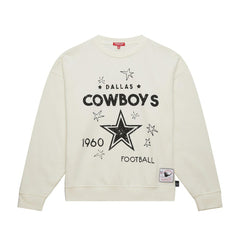 Dallas Cowboys Women's Plus Size Shooting Star Sweatshirt - Cream - Mitchell & Ness