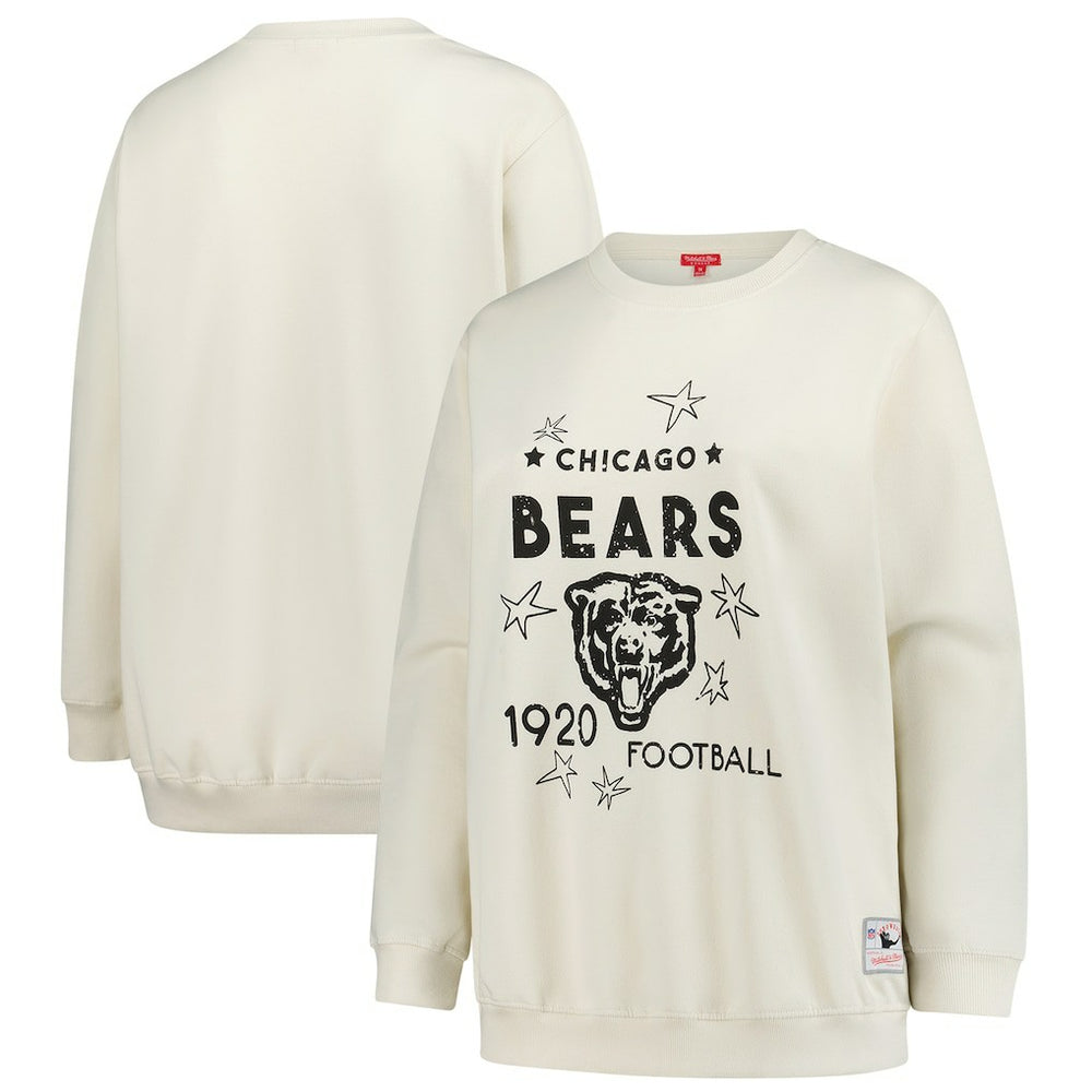 Chicago Bears Women's Plus Size Shooting Star Sweatshirt - Cream - Mitchell & Ness