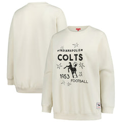 Indianapolis Colts Women's Plus Size Shooting Star Sweatshirt - Cream - Mitchell & Ness