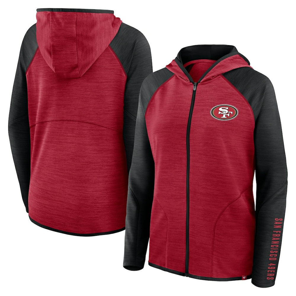 San Francisco 49ers Women's Plus Size End Around Pass Full-Zip Hoodie - Scarlet - Fanatics