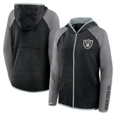 Las Vegas Raiders Women's Plus Size End Around Pass Full-Zip Hoodie - Black - Fanatics