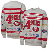San Francisco 49ers Youth Throwback All-Over Print Fleece Sweatshirt - Gray - Mitchell & Ness