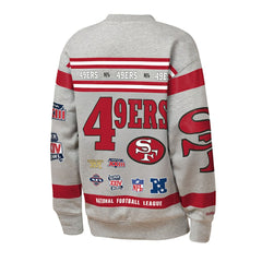 San Francisco 49ers Youth Throwback All-Over Print Fleece Sweatshirt - Gray - Mitchell & Ness