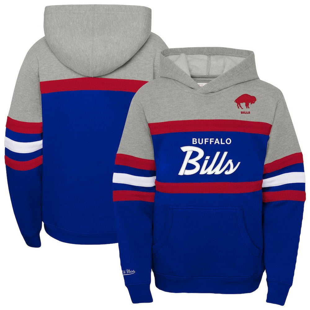 Buffalo Bills Youth Throwback Head Coach Pullover Hoodie - Royal - Mitchell & Ness