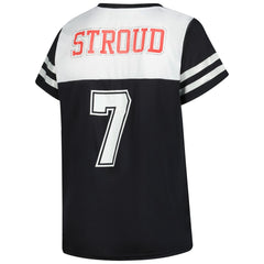 C.J. Stroud Houston Texans Women's Plus Size Bling V-Neck T-Shirt - White - Fanatics