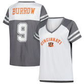 Joe Burrow Cincinnati Bengals Women's Plus Size Bling V-Neck T-Shirt - White - Fanatics