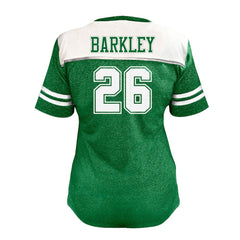 Saquon Barkley Philadelphia Eagles Women's Plus Size Bling V-Neck T-Shirt - White - Fanatics