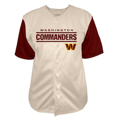 Jayden Daniels Washington Commanders Big & Tall Baseball Button-Up Shirt - Cream - Fanatics
