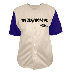 Lamar Jackson Baltimore Ravens Big & Tall Baseball Button-Up Shirt - Cream - Fanatics