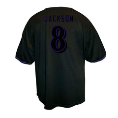 Lamar Jackson Baltimore Ravens Big & Tall Baseball Button-Up Shirt - Black - Fanatics