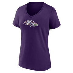 Baltimore Ravens Women's Number 1 Mom Floral V-Neck T-Shirt - Purple - NFL