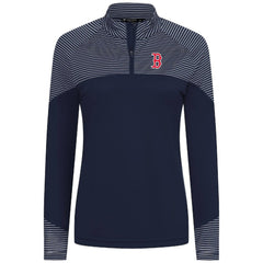 Boston Red Sox Levelwear Women's Classic Stripes Insignia 2.0 Raglan Quarter-Zip Top Near Me