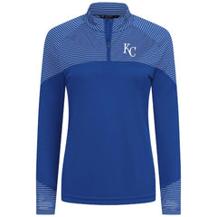 Kansas City Royals Levelwear Women's Classic Stripes Insignia 2.0 Raglan Quarter-Zip Top Sale