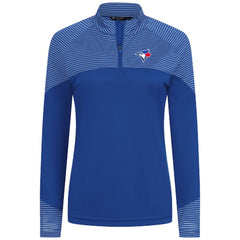 Toronto Blue Jays Levelwear Women's Classic Stripes Insignia 2.0 Raglan Quarter-Zip Top for sale