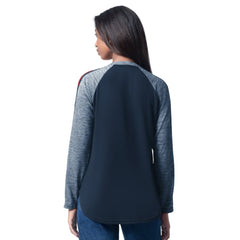 Cleveland Guardians G-III 4Her by Carl Banks Women's Top Dog Raglan Long Sleeve V-Neck T-Shirt Outlet