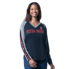Boston Red Sox G-III 4Her by Carl Banks Women's Top Dog Raglan Long Sleeve V-Neck T-Shirt Sale