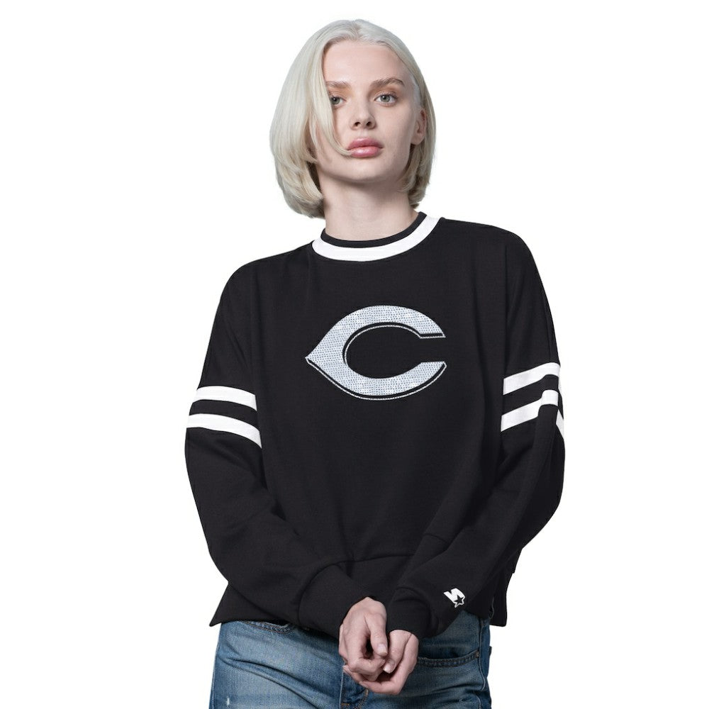 Cincinnati Reds Starter Women's Rally Cropped Drop Shoulder Crewneck Sweatshirt Online